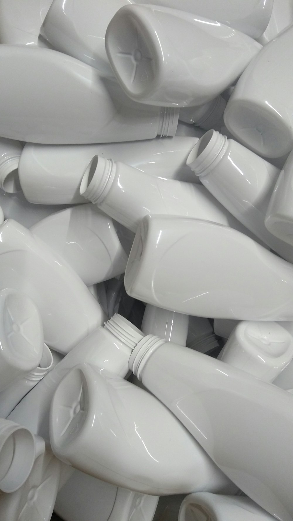 Dispenser bottles in a row
